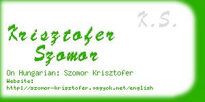 krisztofer szomor business card